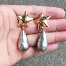 Вечные чудо-удивительные серьги с искусственным жемчугом и звездами, вечерние серьги, подарок богини, супер Трендовое платье для выпускного вечера, 6321