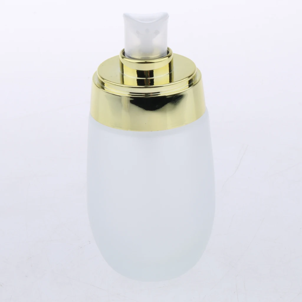 2Pcs Frosting Glass Refillable Empty Pump Lotion Body Wash Hand Wash Liquid Spray Bottle Makeup Container Vials, 50ml