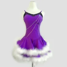 Стиль латинский танцевальный костюм сексуальный спандекс страусиное перо латинское танцевальное платье для женщин латинские танцевальные платья S-4XL