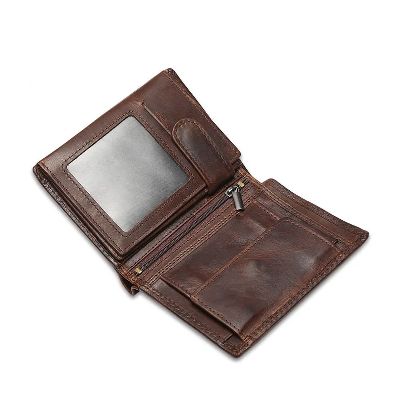 

Designer Vintage Genuine Leather Men Wallets Short Small Wallet Male Slim Purse Mini Wallet Coin Purse Credit Card Holder