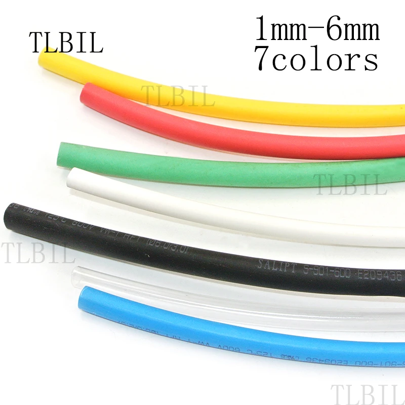 

5Meters 7Colors 1/1.5/2/2.5/3/3.5/4/4.5/5/5.5/6mm Diameter Heat Shrink Heatshrink Tubing Tube Sleeving Wrap Wire 2:1