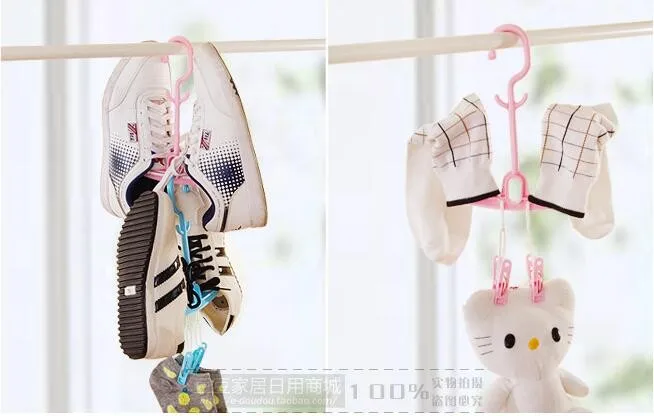 Многоцелевой сушильная стойка для обуви с носками зажимы портативная вешалка для обуви 2 шт./партия пластиковые подвесные держатели для обуви
