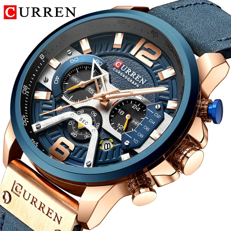 2019 New Curren Watch Men Chronograph Quartz Military Mens Watches Top Brand Luxury Waterproof Watch Reloj Hombre Zegarek Mesk