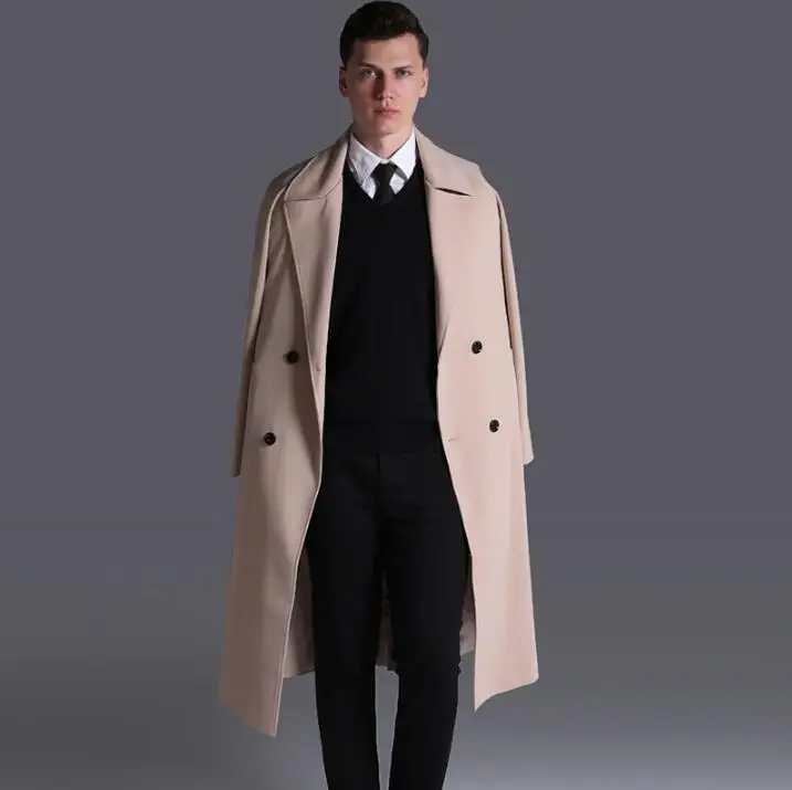 Free shipping autumn 2019 new designer slim sexy long trench coat men ...