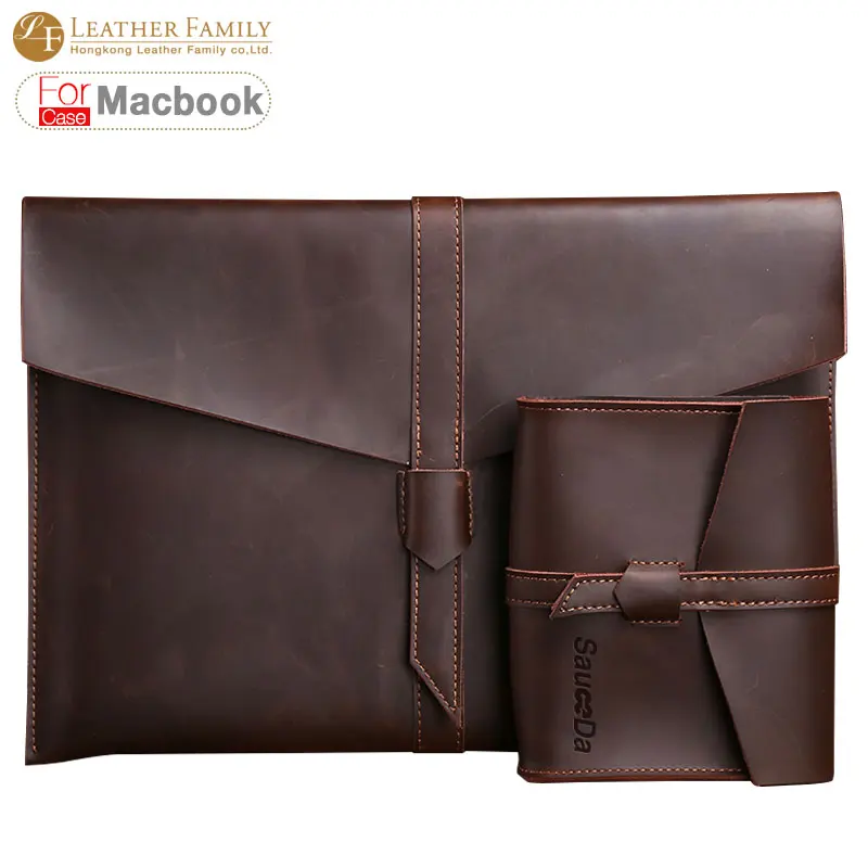 For macbook pro 15 case retro Genuine cow Leather bag for macbook air