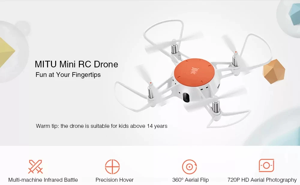 Радиоуправляемый Дрон Xiaomi MITU wifi FPV 360 Tumbling с hd-камерой 720P мультимашинный инфракрасный боевой БНФ