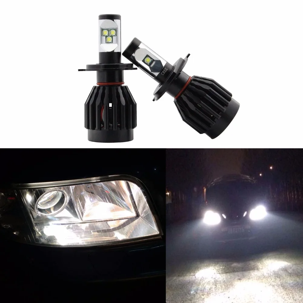 2Pcs Car H4 9003 LED Lamp Headlight Kit With Canbus 80W 8000LM Beam Bulbs 6000K