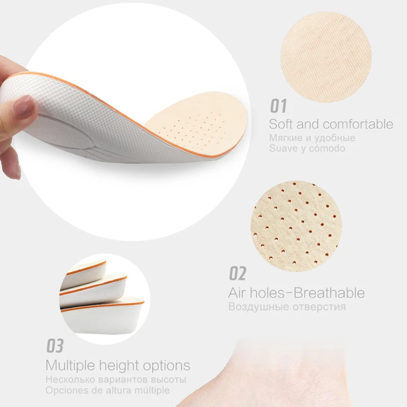 Стельки ортопедические с поддержкой свода стопы 1 5/2 5/3 5 см|insole for men|height increase
