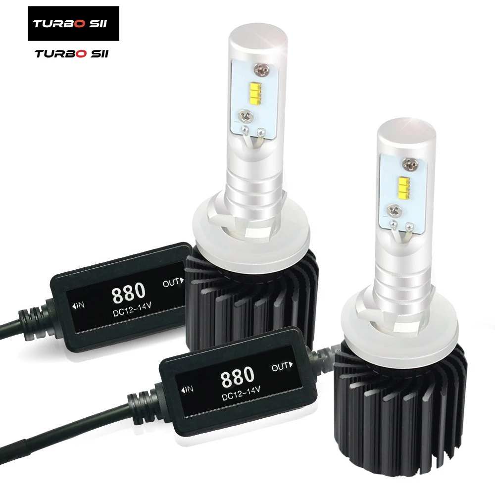 TURBO SII1 880 LED Headlight Bulbs Conversion Kit 8000LM 6500K Headlamp
