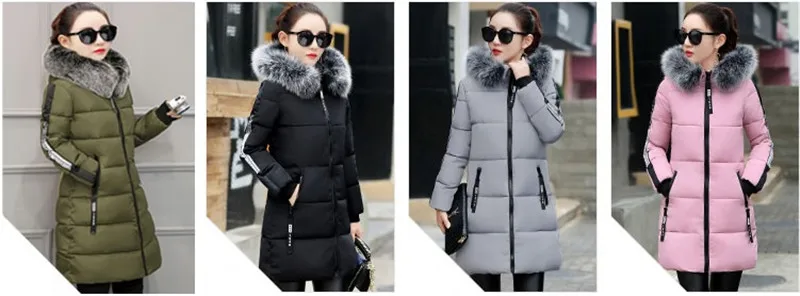 Зимняя хлопковая куртка, женские парки, большие размеры 7XL, пальто с меховым воротником и капюшоном, женские плотные теплые длинные куртки с хлопковой подкладкой N328
