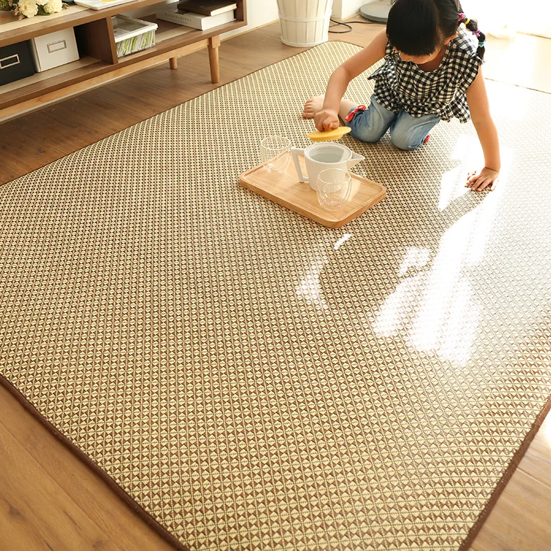 Infant Shining Summer Rattan Tatami Mat Carpet Living Room Bedroom Baby Mat Children Thickened