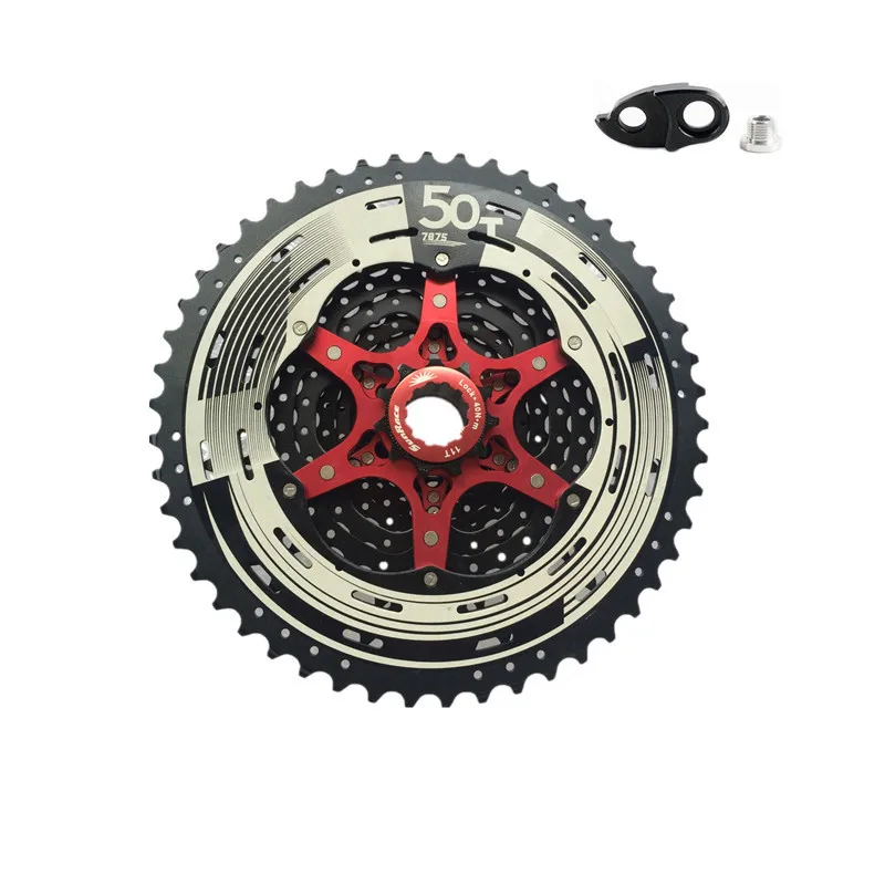 Sunracing 11 speed CSMX80 12 speed CSMZ90 велосипедная кассета 11-50T подходит для Shimano SRAM маховик 11-50, удлиненный задний крюк - Цвет: 12s Black w. Hook