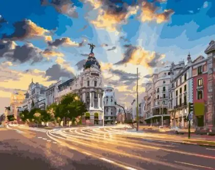 cioioil-X226 Madrid Painting Coloring by Numbers Digital DIY Oil Painting Hand-painted Paint by number for home Decor