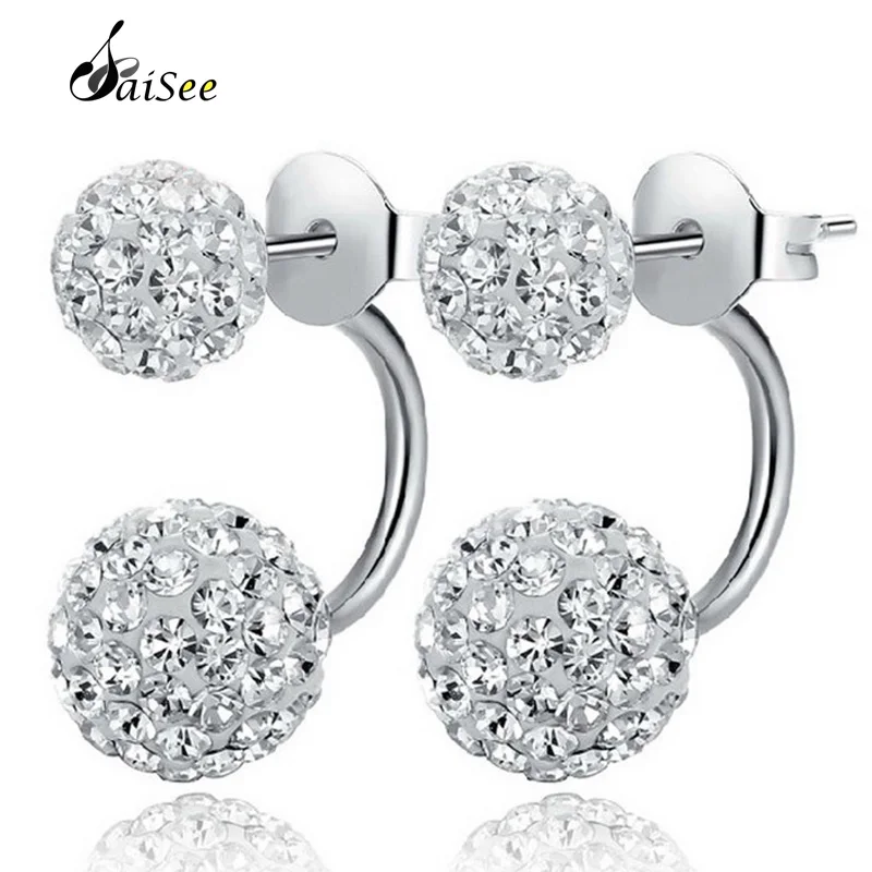 

SAISEE Clear CZ Crystal Studs Earrings For WomenJewelry ED21-8mm