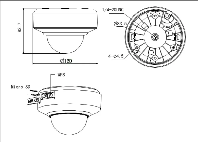 Многоязычная версия DS-2DC2202-DE3/W inlock 2MP Wifi мини панорамная камера наблюдения с