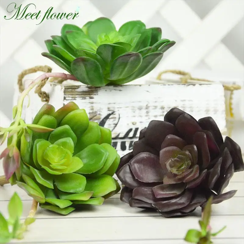 Desert Artificial Lotus Succulents Fake Fleshiness Plants Grass Flower Garden  Plant Wall Landscape Decortive For Wedding Home