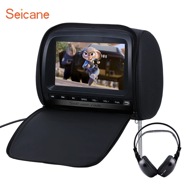 Seicane 9 дюймовый 800*480 цветной подголовник DVD плеер с FM играми и крышкой на молнии (1