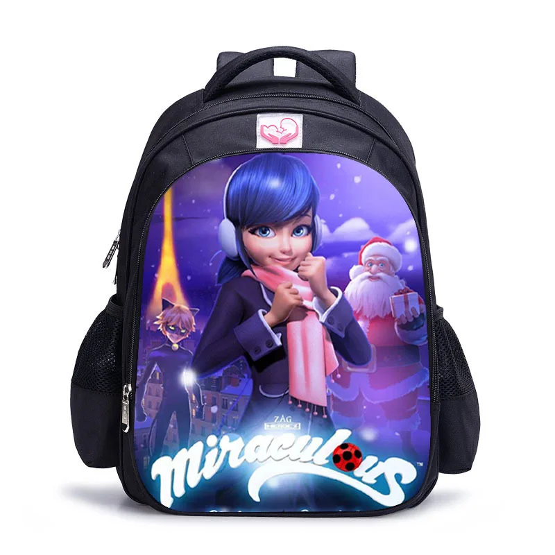 

16 Inch Miraculous Ladybug School Bags for Girls Marinette Orthopedic Backpack Student School Bag Daily Backpacks Mochila
