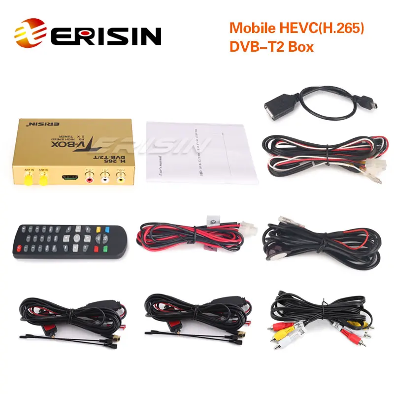 Erisin ES338 KL HDTV для автомобиля DVB T2 приемник HEVC H.265 H.264 HDMI USB ES88XX серии ES36XX|ТВ-приемник