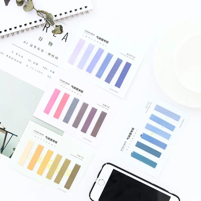 

90 sheets/lot New Rainbow Gradient Color Decoration Memo Pads Sticky Notes Post Bookmark School Office Supplplies BLT59