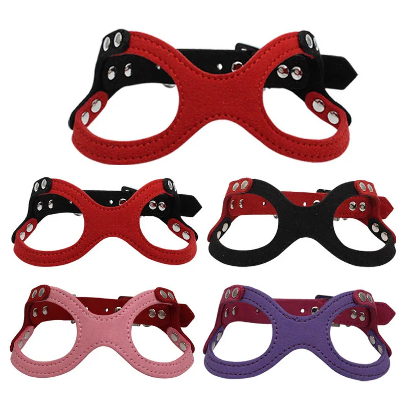 

3 Sizes Adjustable Chest Pet Accessories Dog Chain Soft Suede Leather Puppy Collar Breast-band Leather Harness 1 PC