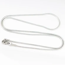 10 шт. popular1.5mm Ширина 20 ''Серебряный Нержавеющая сталь круглый змея Цепочки и ожерелья Цепь для памяти Стекло медальон и масло диффузор медальон