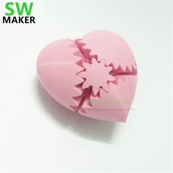 

7/8/10cm 3D printing piece the gear of love, spinning love / heartbeat, Creative birthday gift / Valentine's Day gift