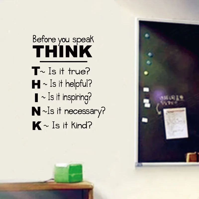 Классная виниловая наклейка на стену Think Before You Speak Student Мотивационная виниловый