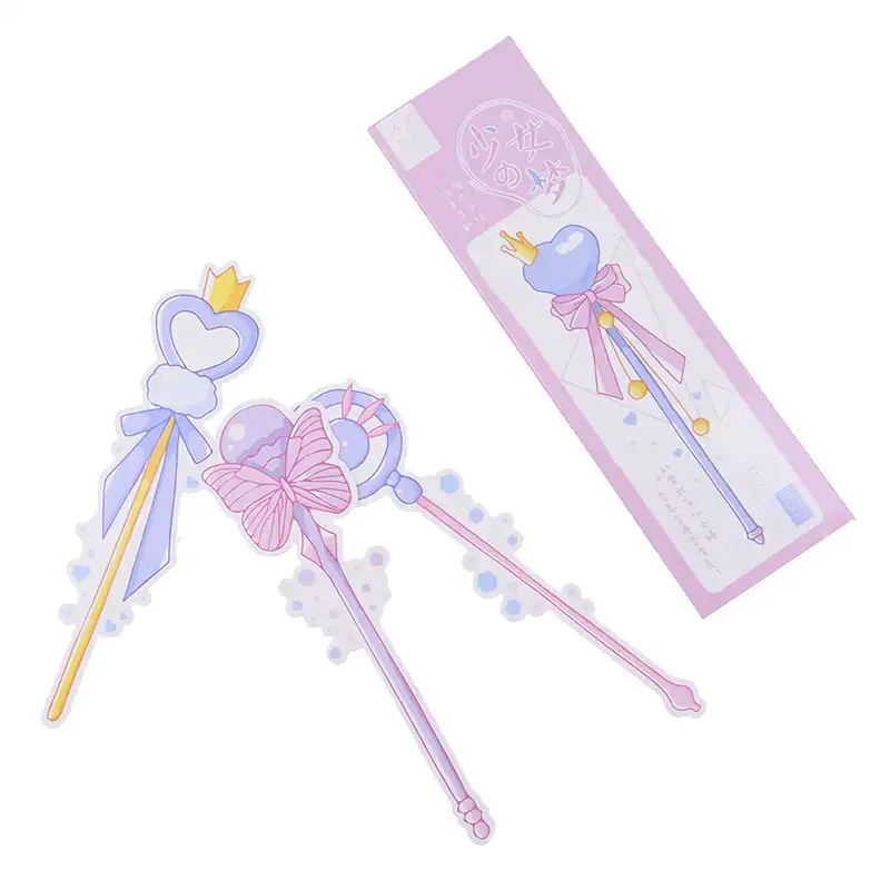30ピース パック女の子の魔法の杖ブックマーク紙漫画の動物ブックマーク文房具フィルムしおりオフィス学用品 Aliexpress