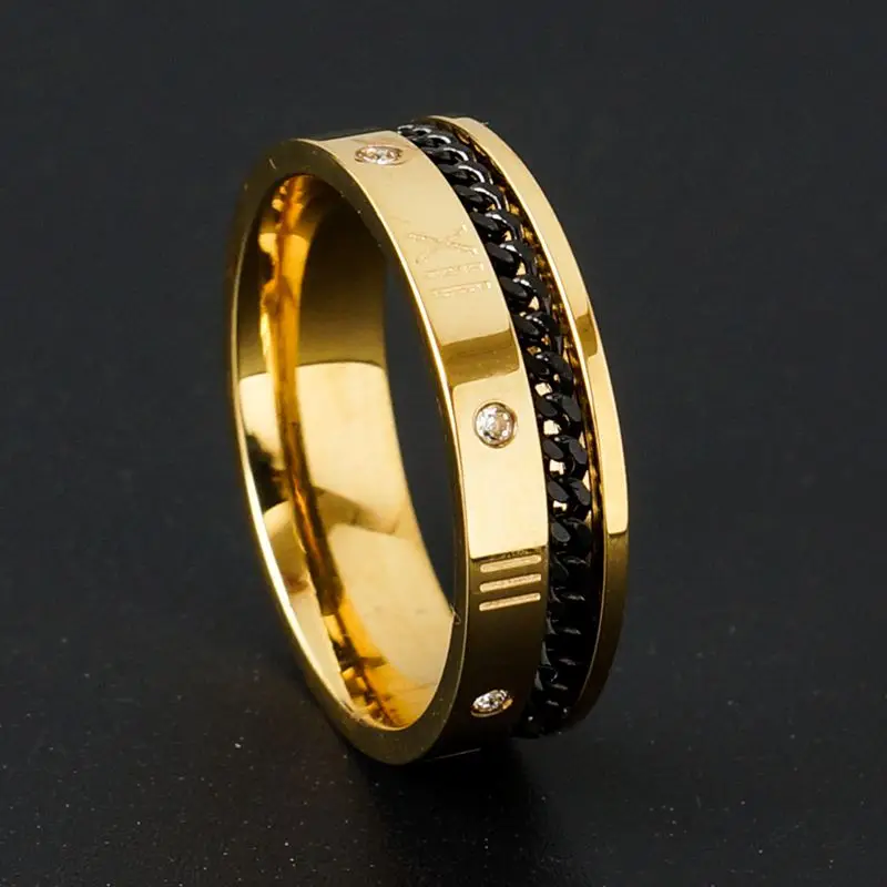 

Lover Couple Ring Fashion Roman Number Shiny Rhinestone CZ Wedding Bands Ring Stainless Steel Jewelry for Women Men Party Gift