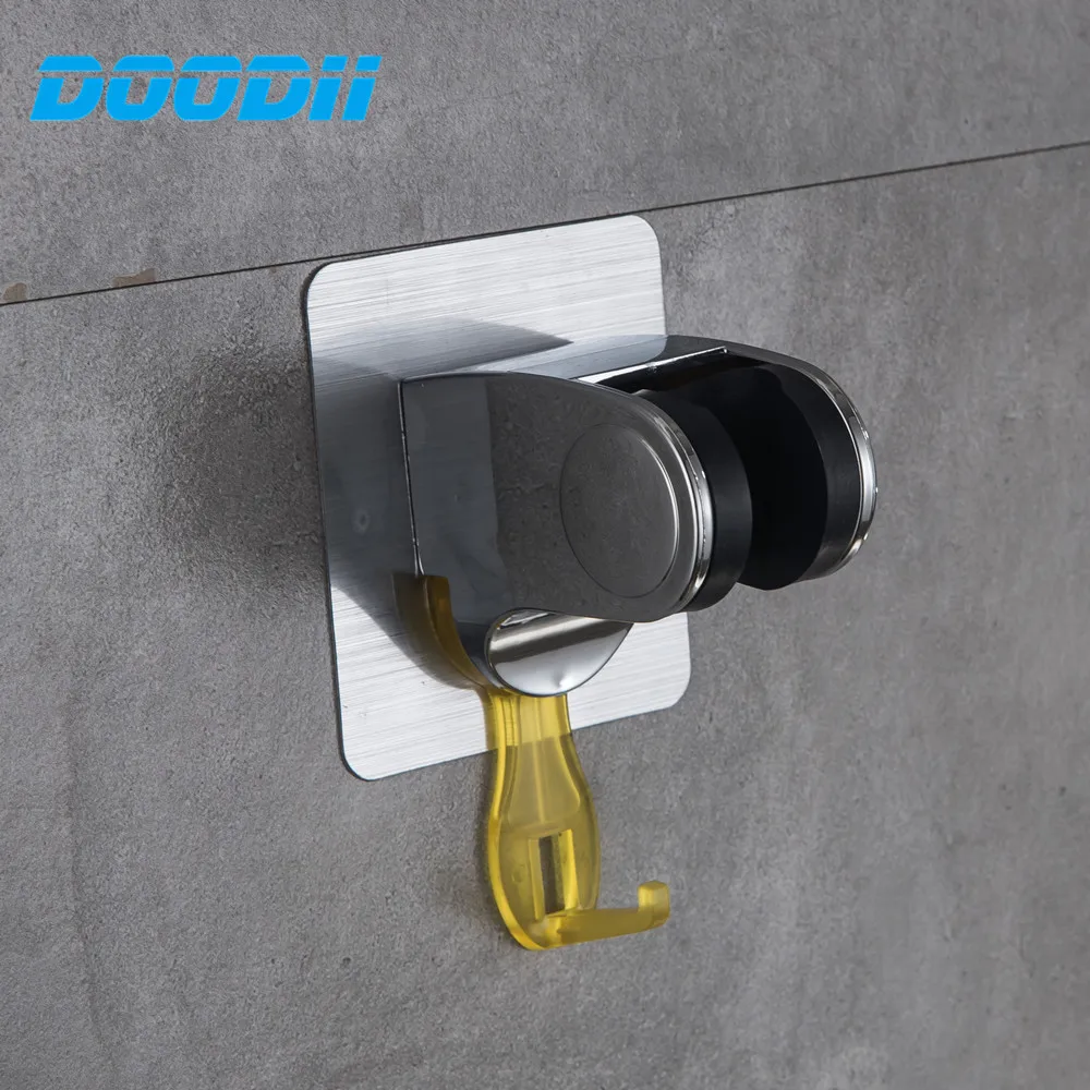 

Shower Head Fitting Portable Wall Gel Mounted Shower Head Stand Bracket Holder Hand Held Bathroom Bathroom Accessories Doodii