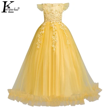 

2018 New Girls Dress Elegant Winter Kids Dresses For Girls Birthday Party Princess Dresses Teenagers Wedding Dress For Vestidos