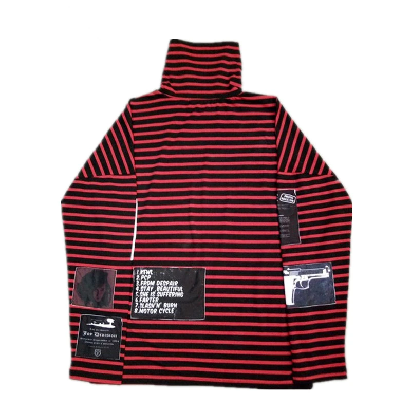 

Harajuku Sweatshirt Women Striped Long Sleeve Turtleneck Loose Pullover New Fashion Casual Street Grungre Hoodie Unisex