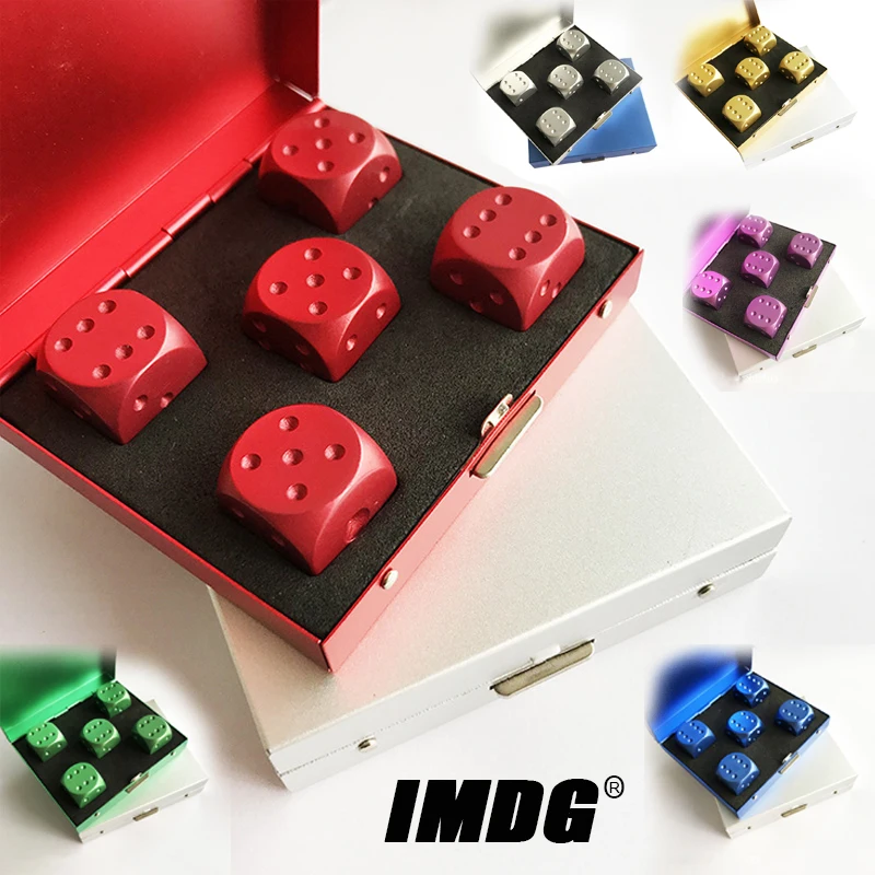 

5pcs/set New Metal Dice 16mm Multicolor Round Corner High Quality Boutique Square Box Game Dice