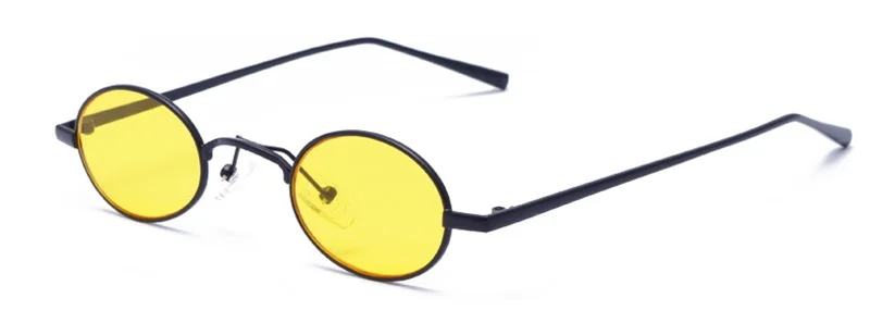 Женские очки shauna Овальные Солнцезащитные очки популярные маленькие металлические оправы Мужские красные линзы UV400 - Цвет линз: Yellow