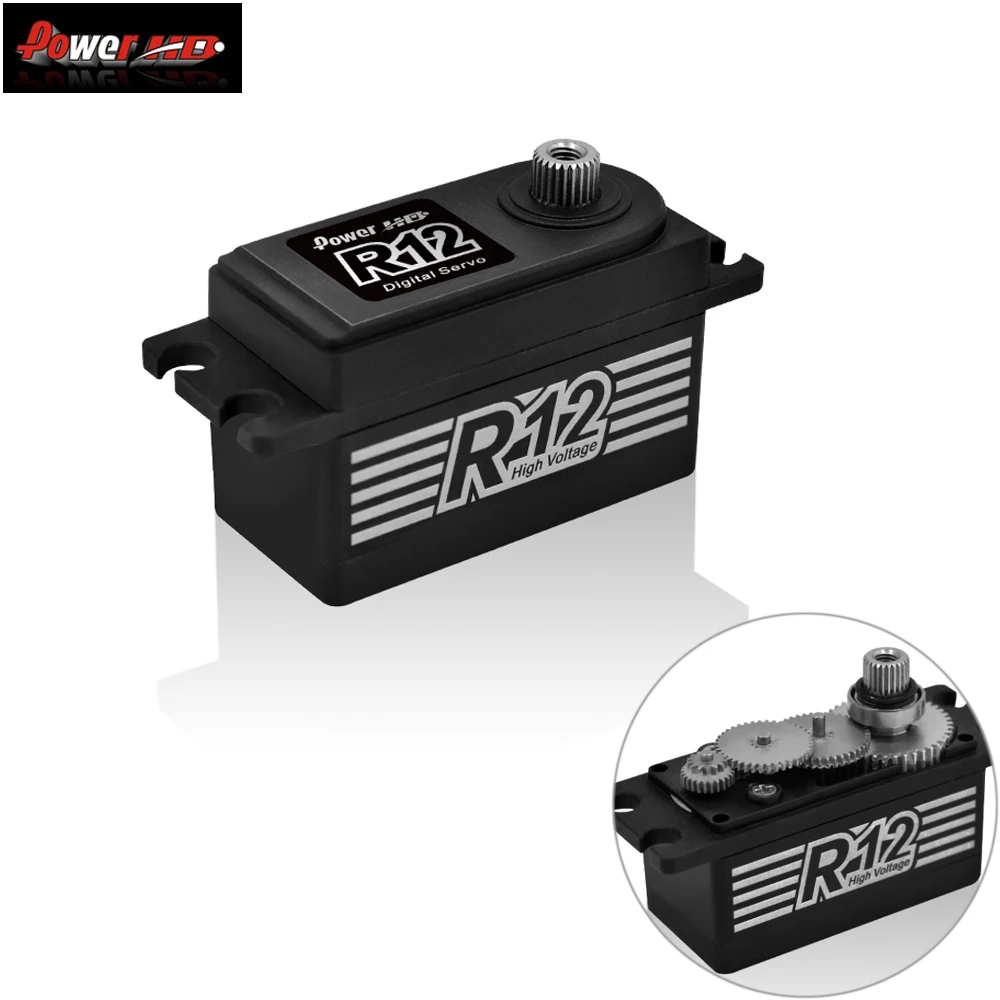 Fanuse Power HD R12 Servocomando per Ingranaggi in Metallo Brushless Ad Alta Coppia da 12 kg 6.0-8.4V per Auto Elettrica Rc 1//10