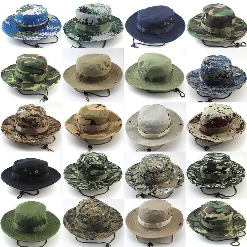 

HobbyLane Military Camouflage Bucket Hats Camo Fishing Hunting Mountain Cap Outdoor Men Sun Protection Hat