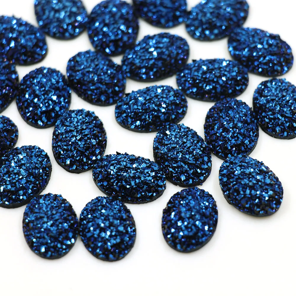 13x18mm Oval Blue Rhinestones Flat Back Resin Rhinestone Craft Stone