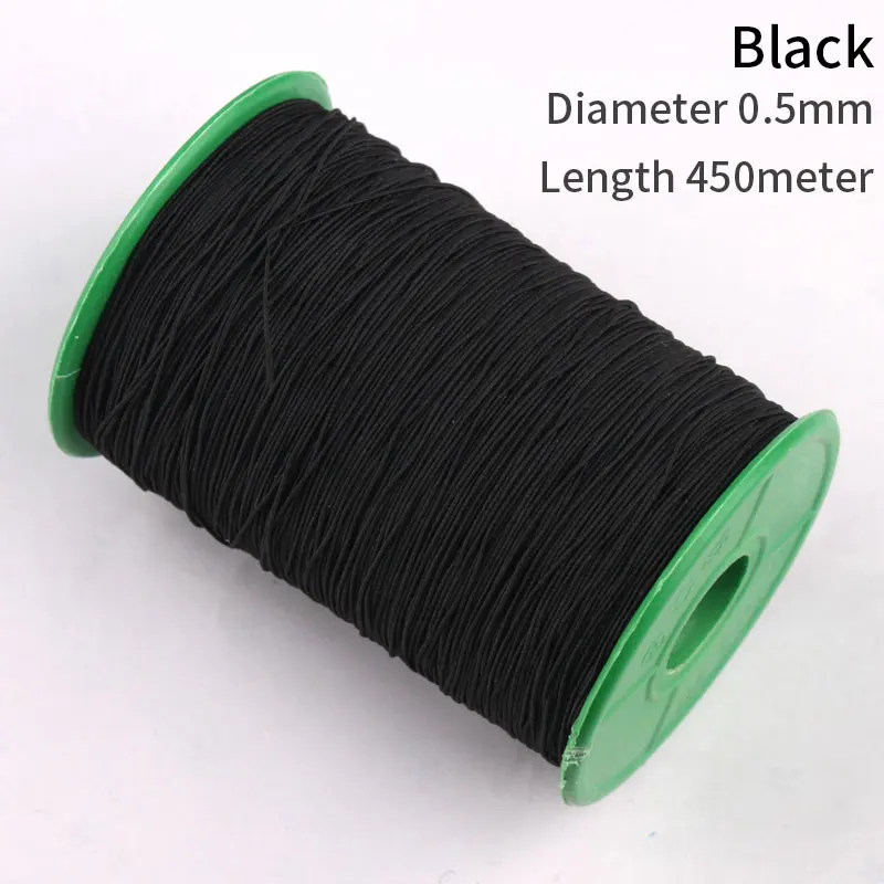 0,5 мм эластичная линия эластичный шнур резиновая линия тонкая эластичная лента бисерная нить растягивающийся шнур для изготовления ювелирных изделий - Цвет: Black