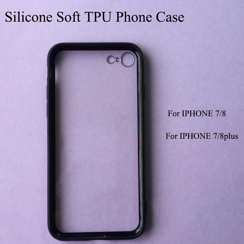 Silicone Soft TPU Phone Case For Iphone 7 7plus 8 8plus Transparent With Black Border&ampClear Border |