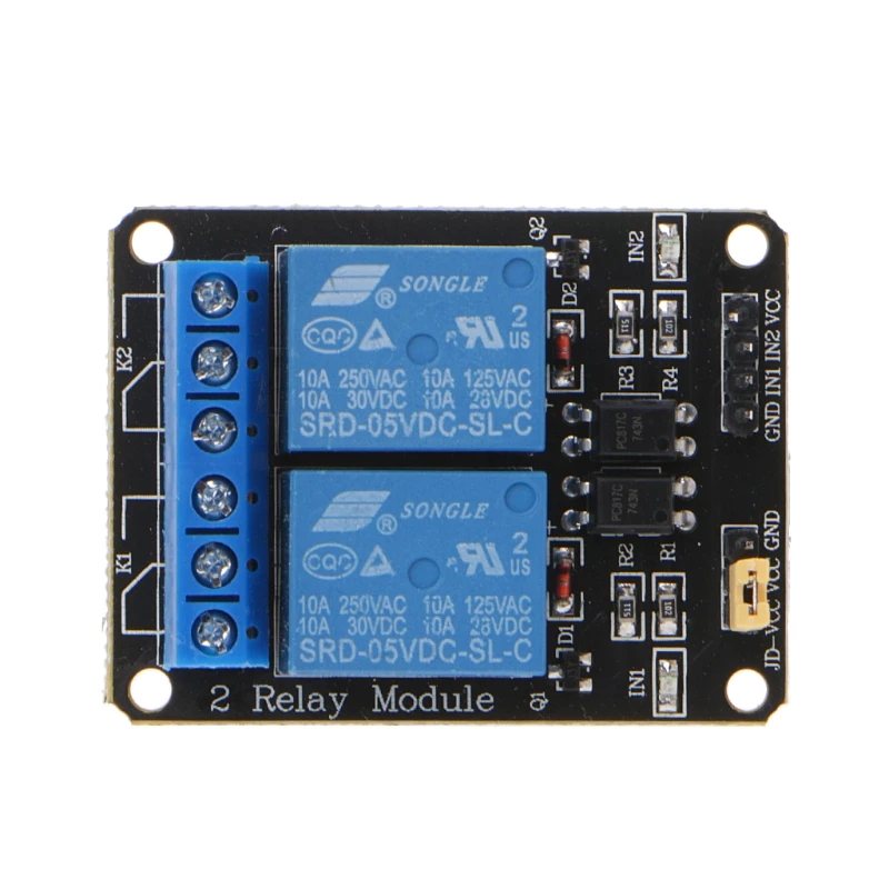 1 шт. Высокое качество реле Модуль 2 Каналы DC 5 В реле модуль для Arduino Raspberry Pi ARM AVR DSP 50x38 мм