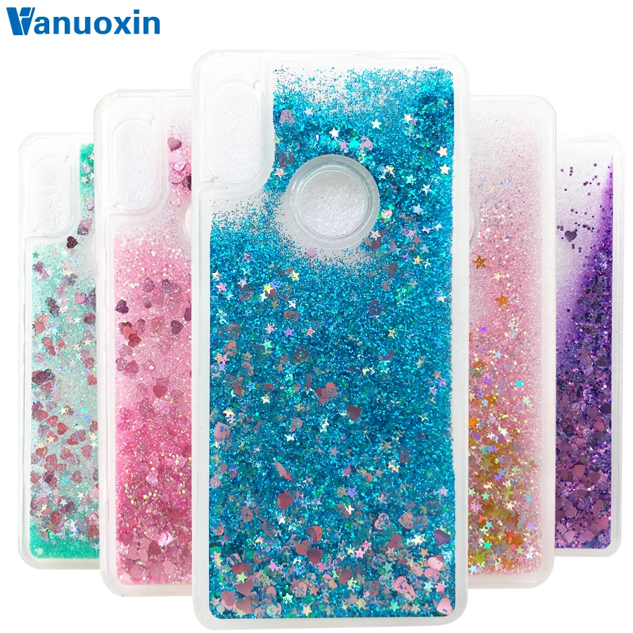 

Honor 8C Case sFor Coque Huawei Honor 8X case Clear Glitter Dynamic Liquid Silicone Soft TPU Phone cases For Huawei Honor8X 8 X