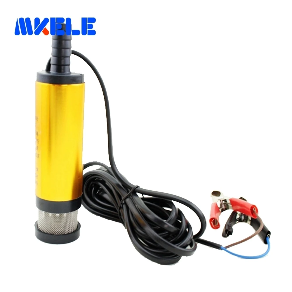 

Mini 12V Diameter 38MM Electric Water Oil Car Camping Submersible Diesel Transfer Pump Oil Pump Aluminium Alloy Belt Filter Net