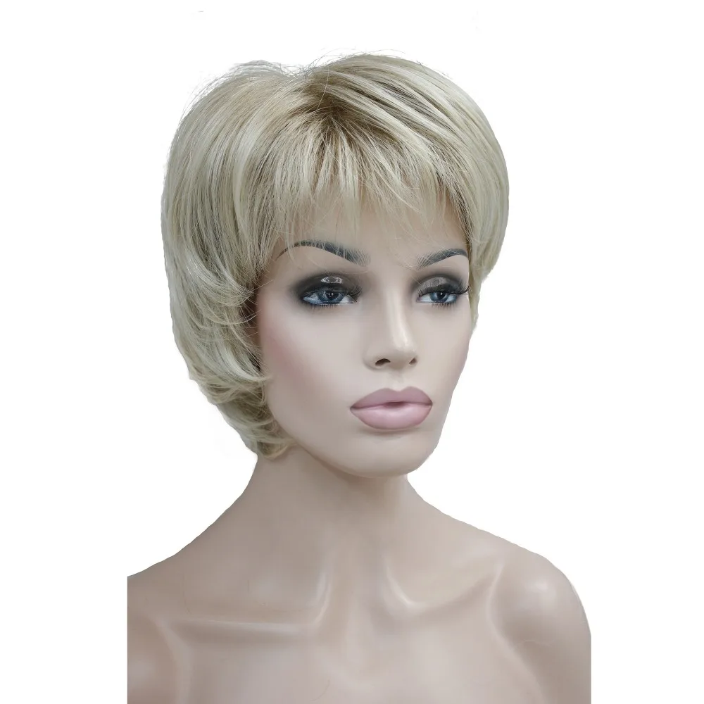 StrongBeauty женские парики натуральный пушистый пепельный блонд короткие прямые