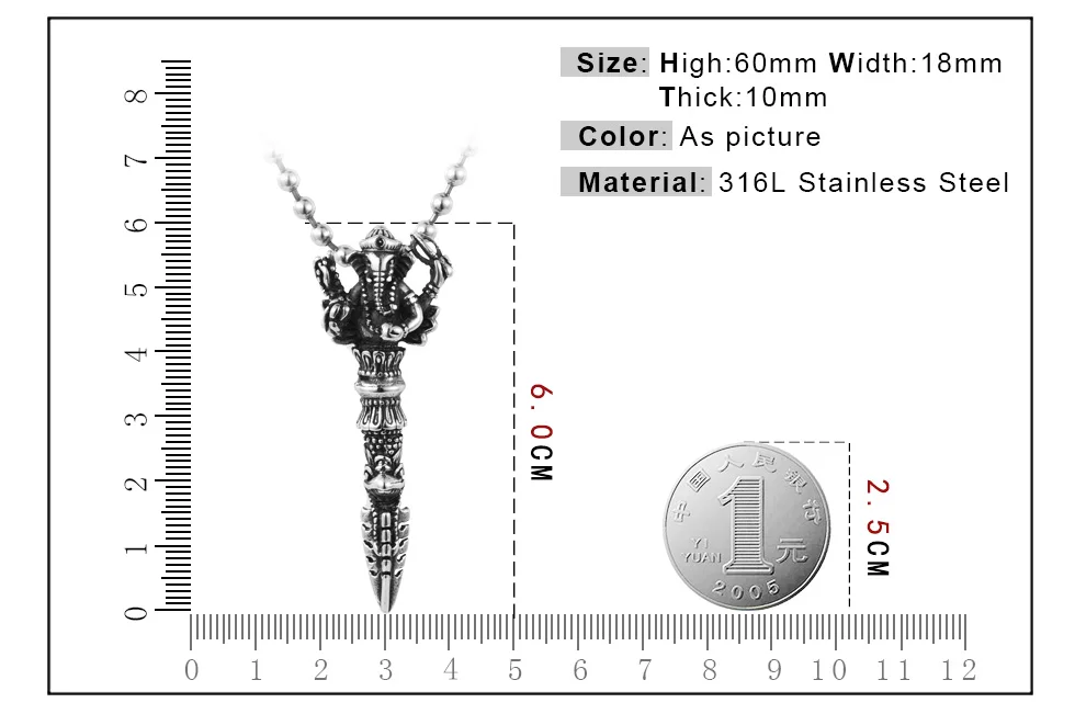 Стальной солдат индийский подвеска Ганеша для мужчин из нержавеющей стали религиозный кулон ожерелье ювелирные изделия
