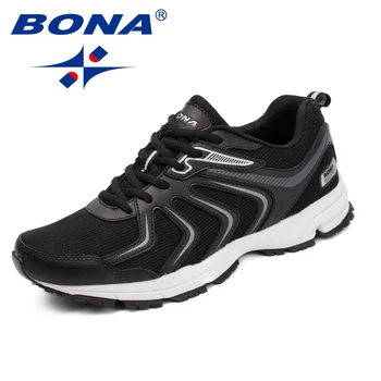 

BONA New Fashion Style Men Casual Shoes Lace Up Men Loafers Microfiber Men Outdoor Sneakers Shoes Mesh Men Flats Free Shipping