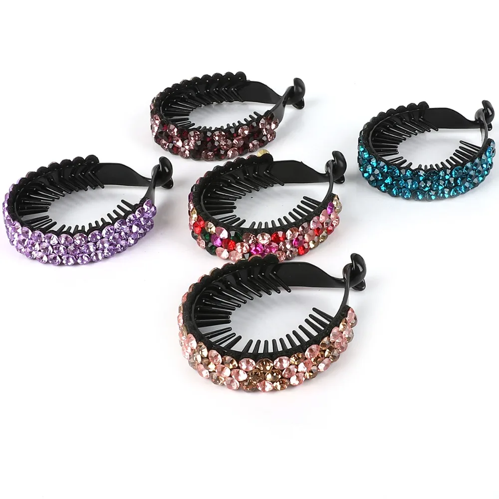 

New Arrival Rhinestone Hair Claws Hair Clip Elastic Hairband Women Hair Accessories Hair Tool Styling