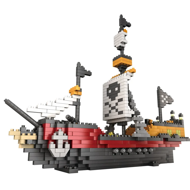 780pcs Mini blocks Pirate Ship Model 3D diy Building Blocks Toy Boat