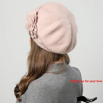 Winter beanies for women flower style 2