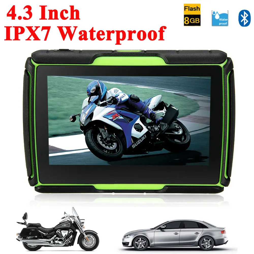 

2017 Hot 4.3 Inch Motorcycle GPS Car Gps Navigation IPX7 Waterproof 8GB Internal Memroy for Motorcycle+ Maps of Most Countries